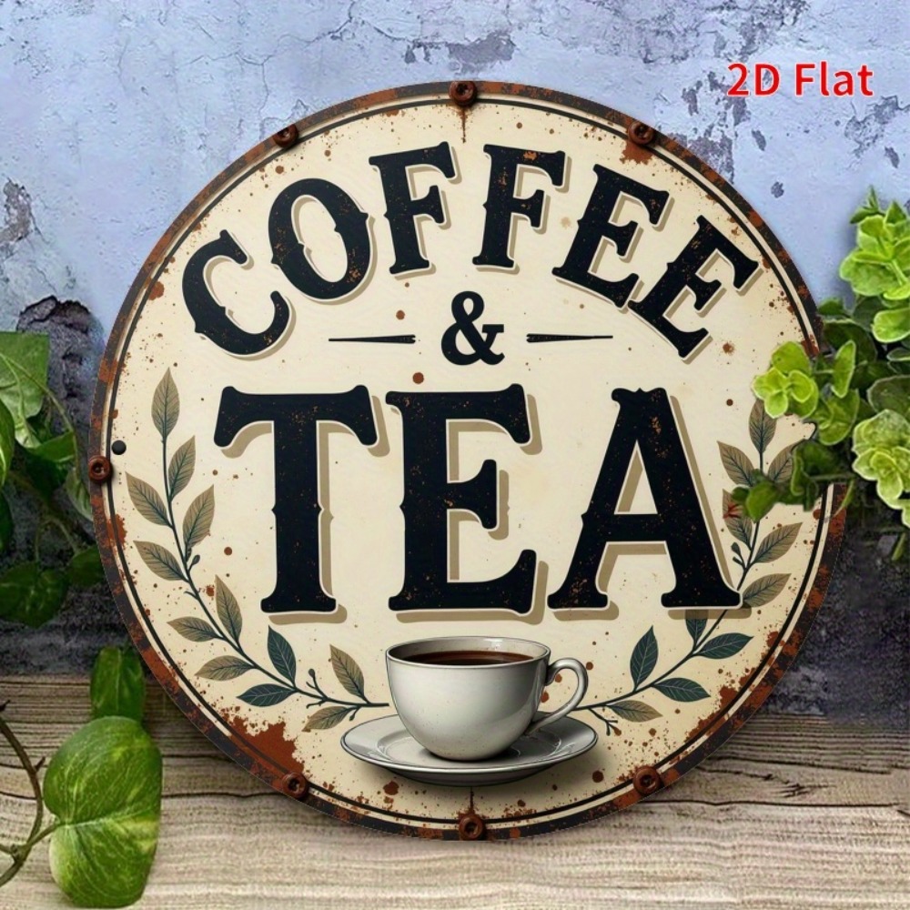 Coffee Tea Gardens - Vintage Metal Coffee Tea Sign Wall
