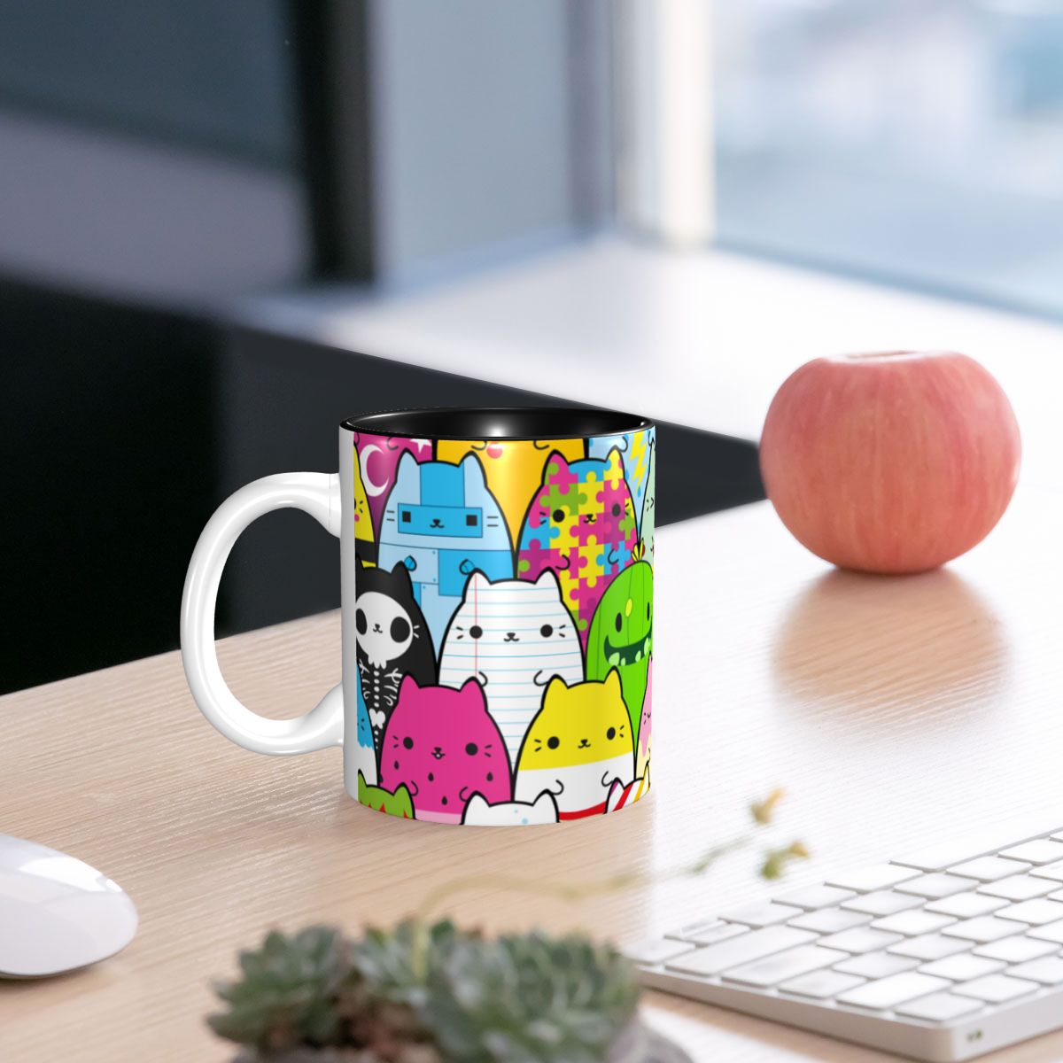 Coffee Vs Tea - Cats Vs Pickles Mug Funny Ceramic