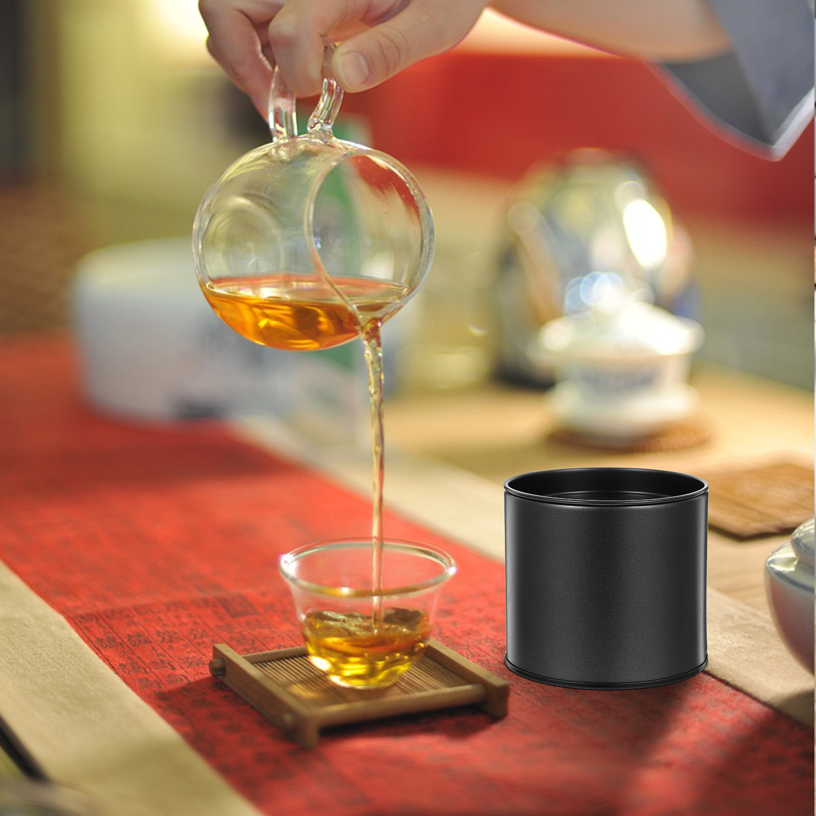 Coffee Tea Jar Set - Small Tinplate Tea Jar with Airtight