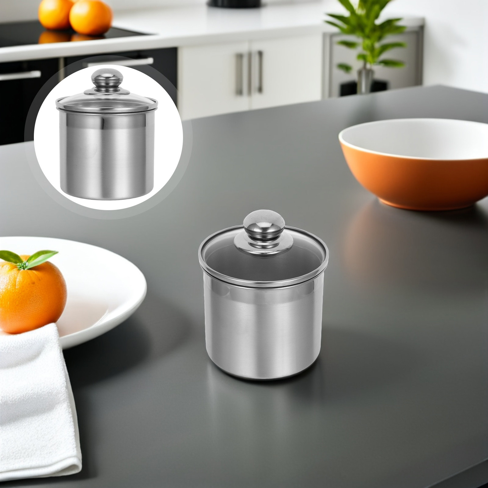 Coffee Tea Jar Set - Stainless Steel Kitchen Canister Set Airtight