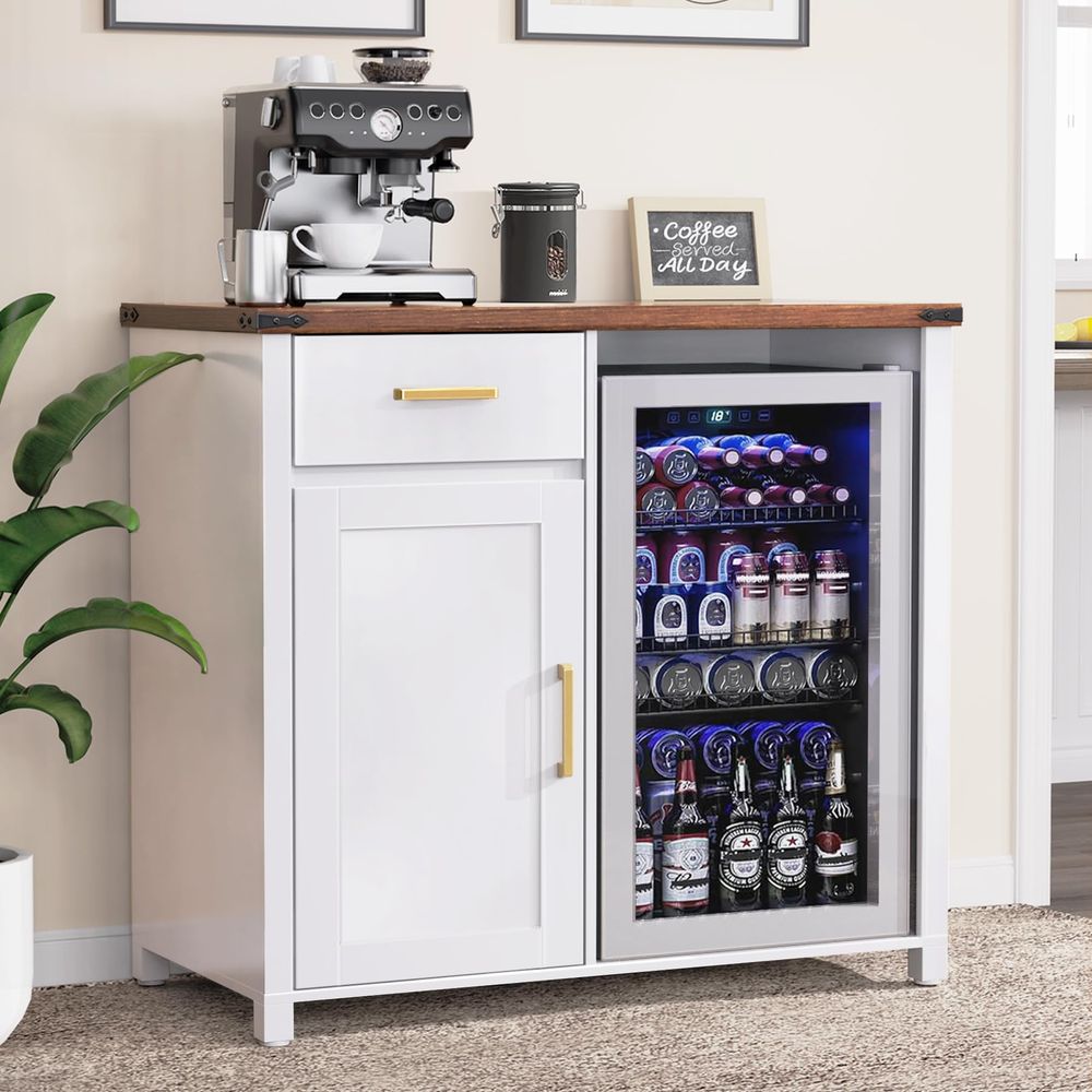 Coffee&Tea House Menu - Coffee Bar with Mini Fridge Space,