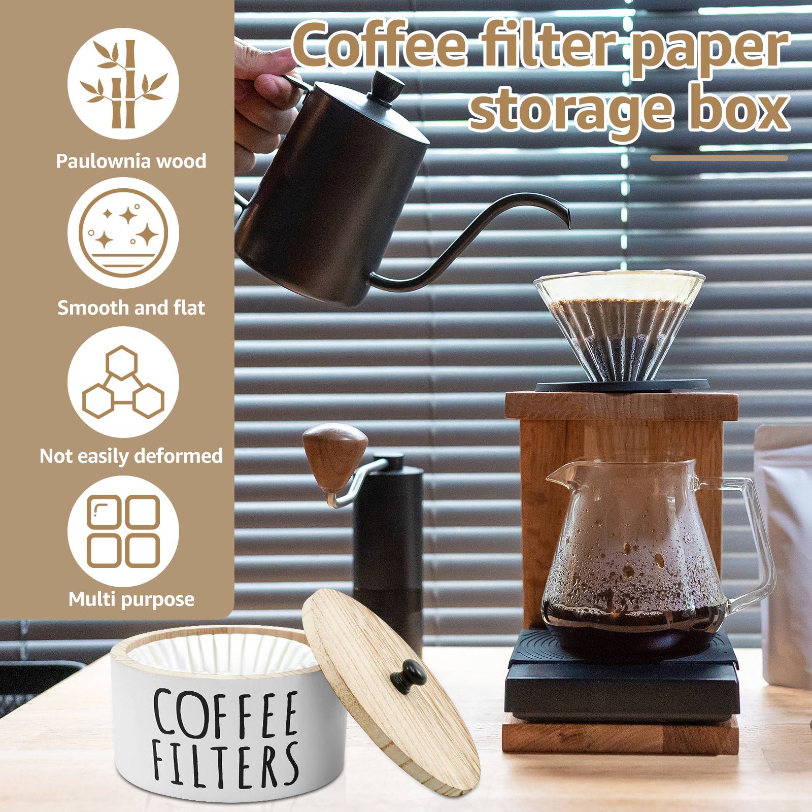 Coffee Filter Holder with Lid  - Coffee Tea Drawer Organizer 评论和价格