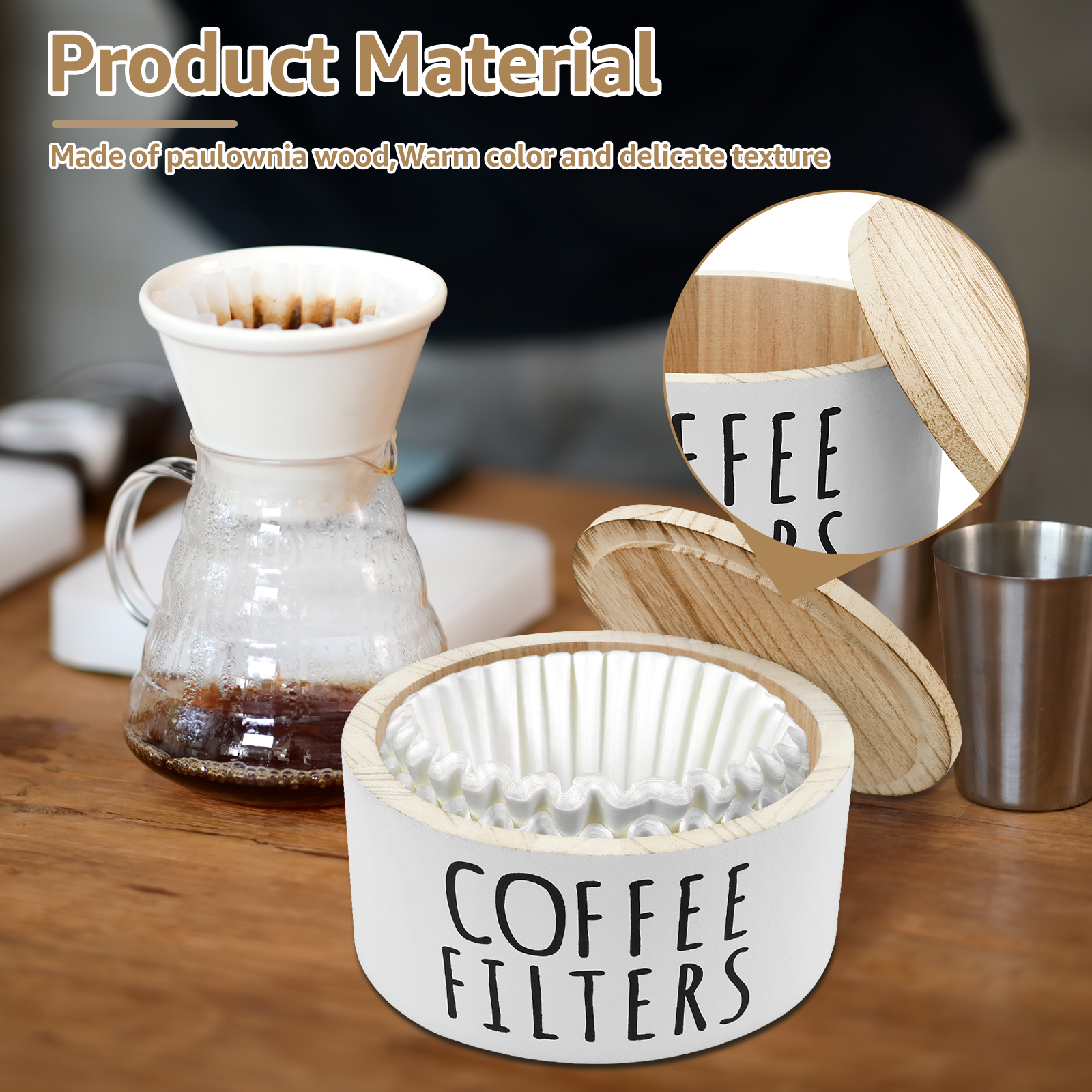 Coffee Filter Holder with Lid  - Coffee Tea Drawer Organizer 评论和价格