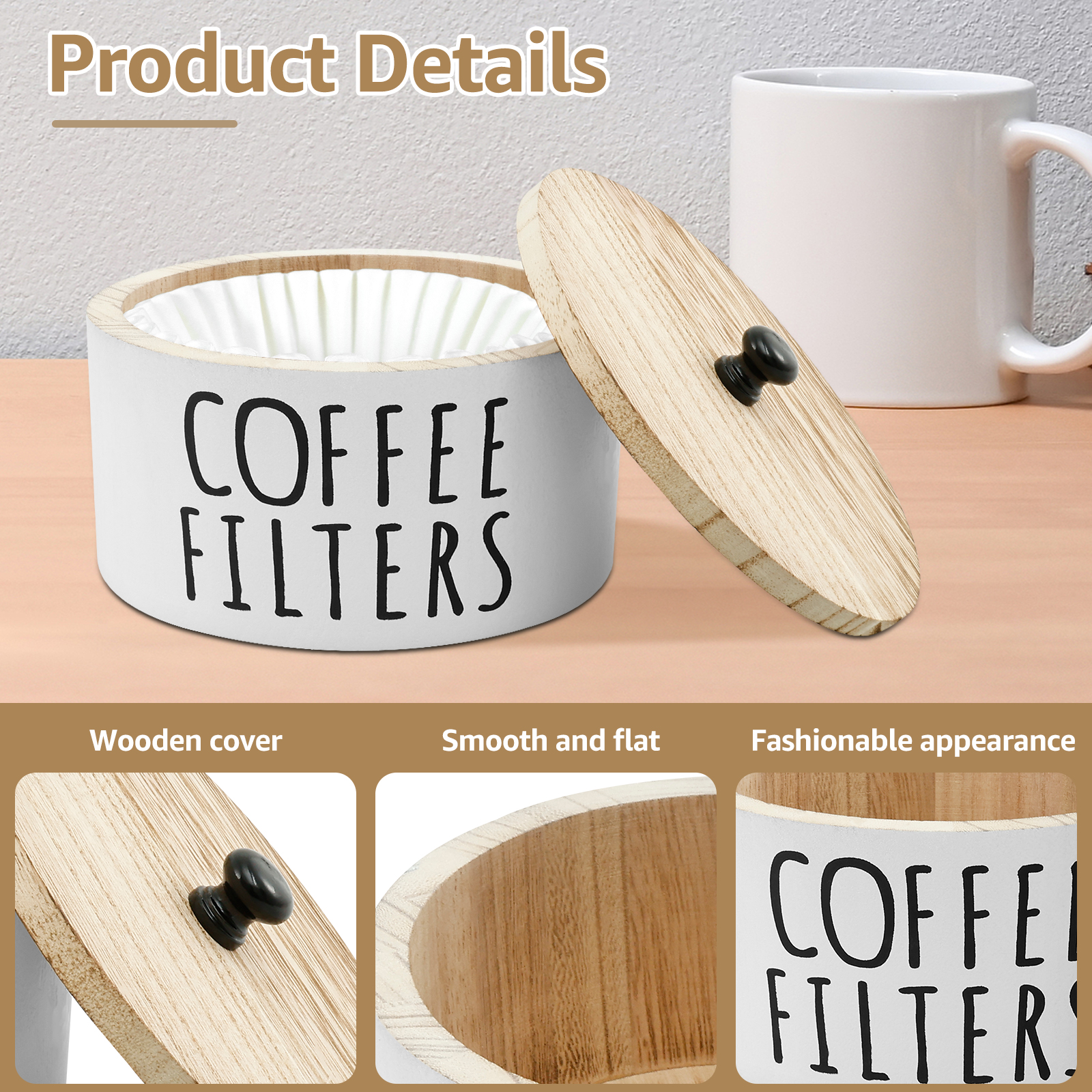 Coffee Filter Holder with Lid  - Coffee Tea Drawer Organizer 评论和价格