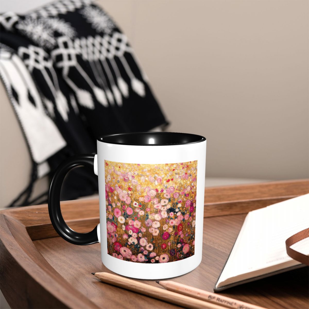 Gustav Klimt Pink Flower Garde - Coffee Tea Gardens 评论和价格