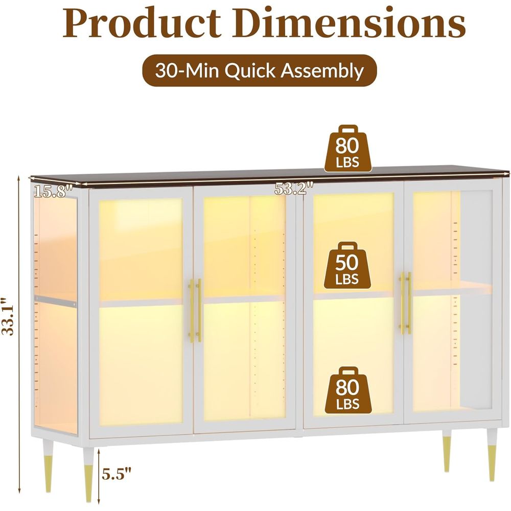 LED-Illuminated Glass Sideboar - Coffee&Tea House Menu 评论和价格