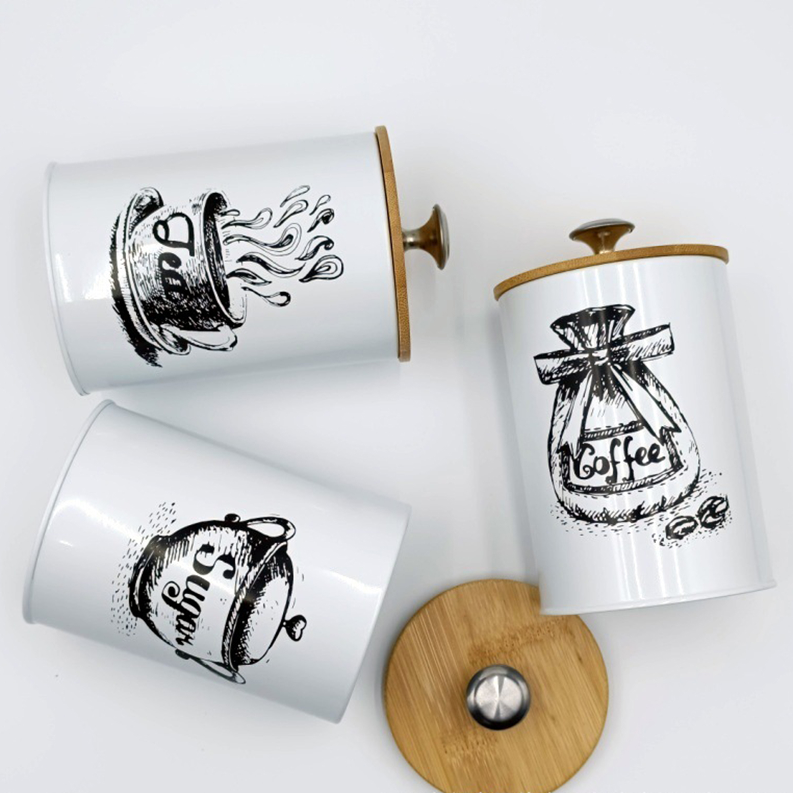 3Pcs Sealed Coffee Canister Se - Coffee Tea Jar Set 评论和价格