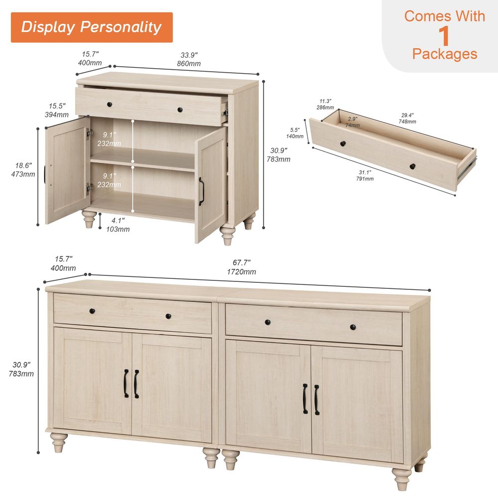Buffet Cabinet with 4 Doors an - Coffee&Tea House Menu 评论和价格
