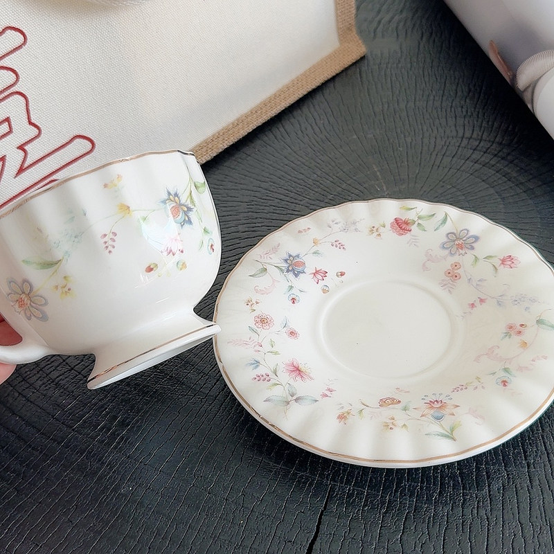 Gold-drawing Floral Print Coff - Coffee Tea Drawing 评论和价格
