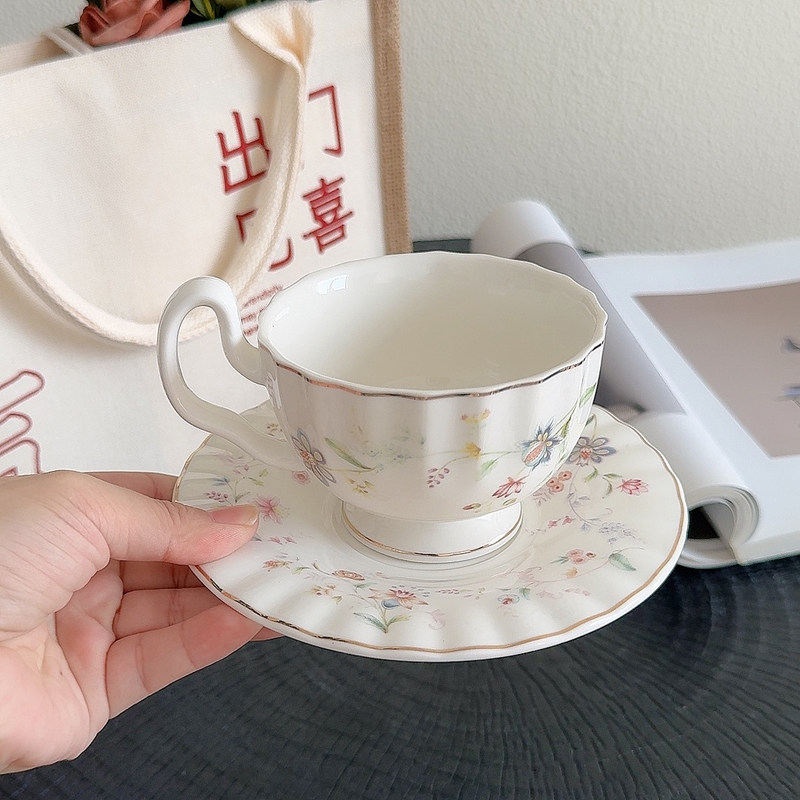 Gold-drawing Floral Print Coff - Coffee Tea Drawing 评论和价格
