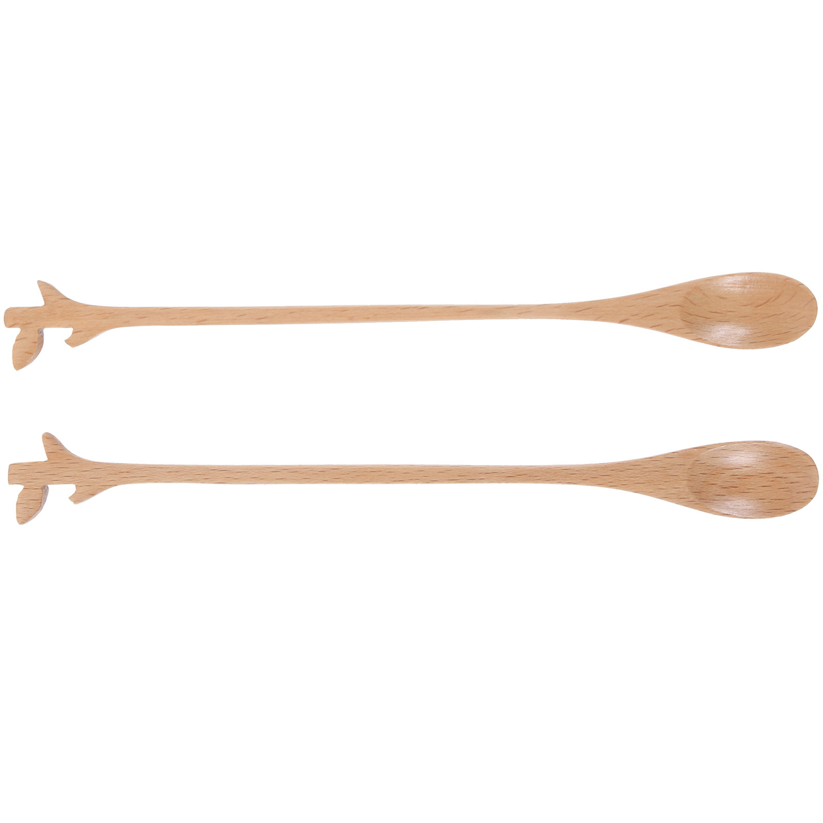 2Pcs Long Handle Wooden Mixing - Tea Coffee Utensils 评论和价格