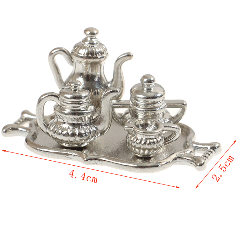 Dollhouse Miniature Silver Met - Young Tea Coffee 评论和价格