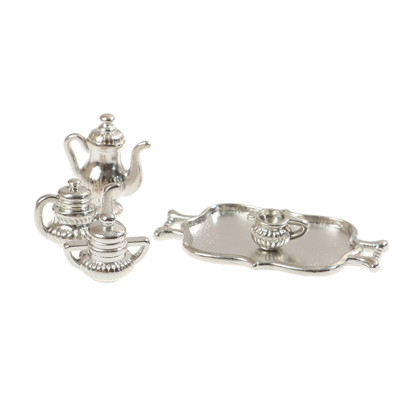 Dollhouse Miniature Silver Met - Young Tea Coffee 评论和价格