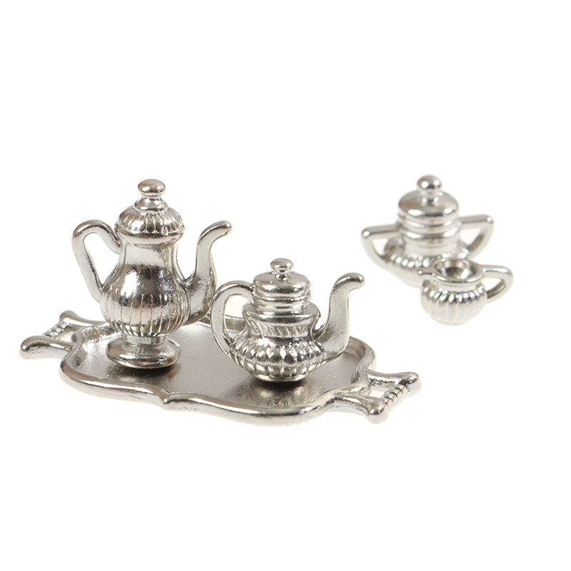 Dollhouse Miniature Silver Met - Young Tea Coffee 评论和价格