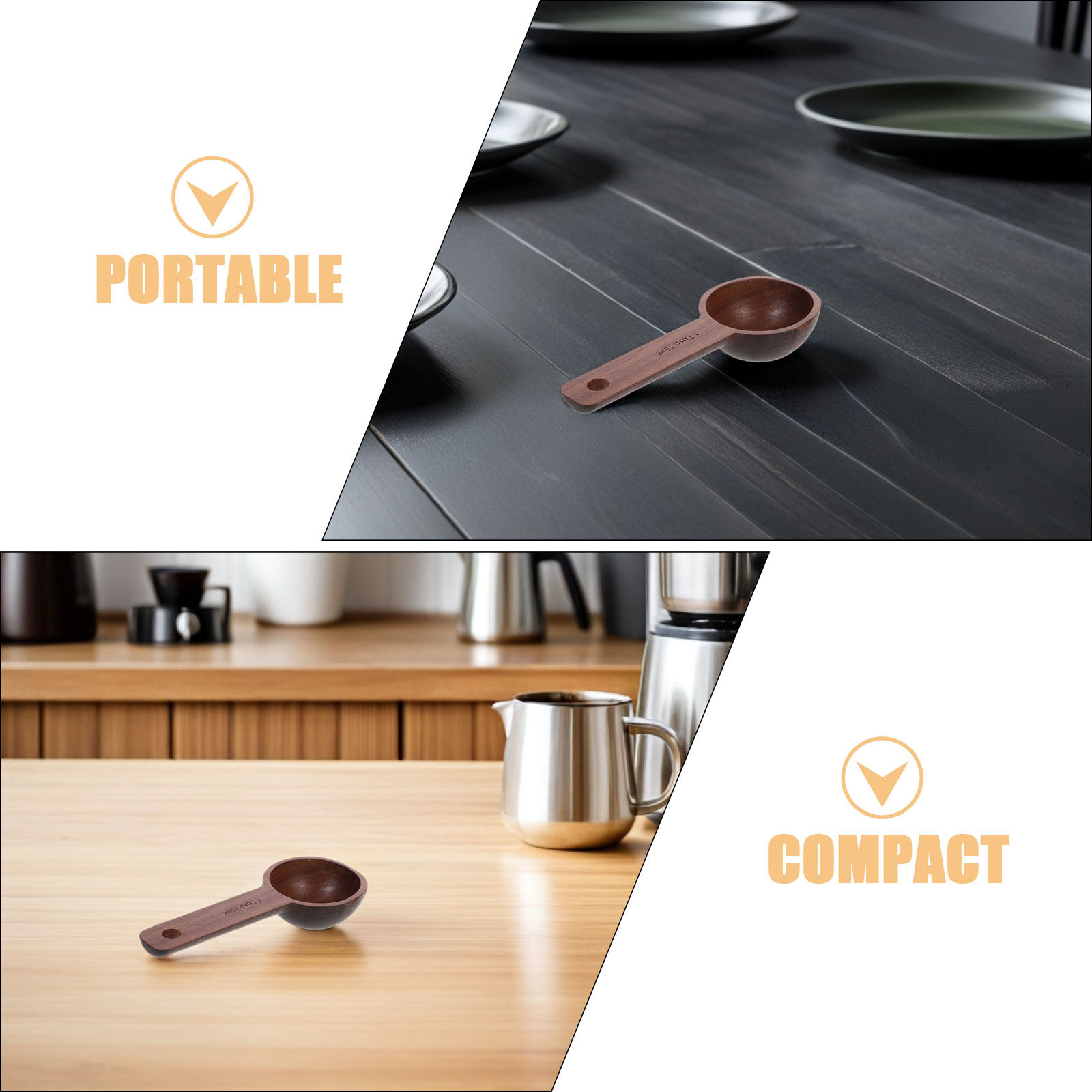 2Pcs Wooden Coffee Scoop Measu - Coffee Tea And Leaf 评论和价格