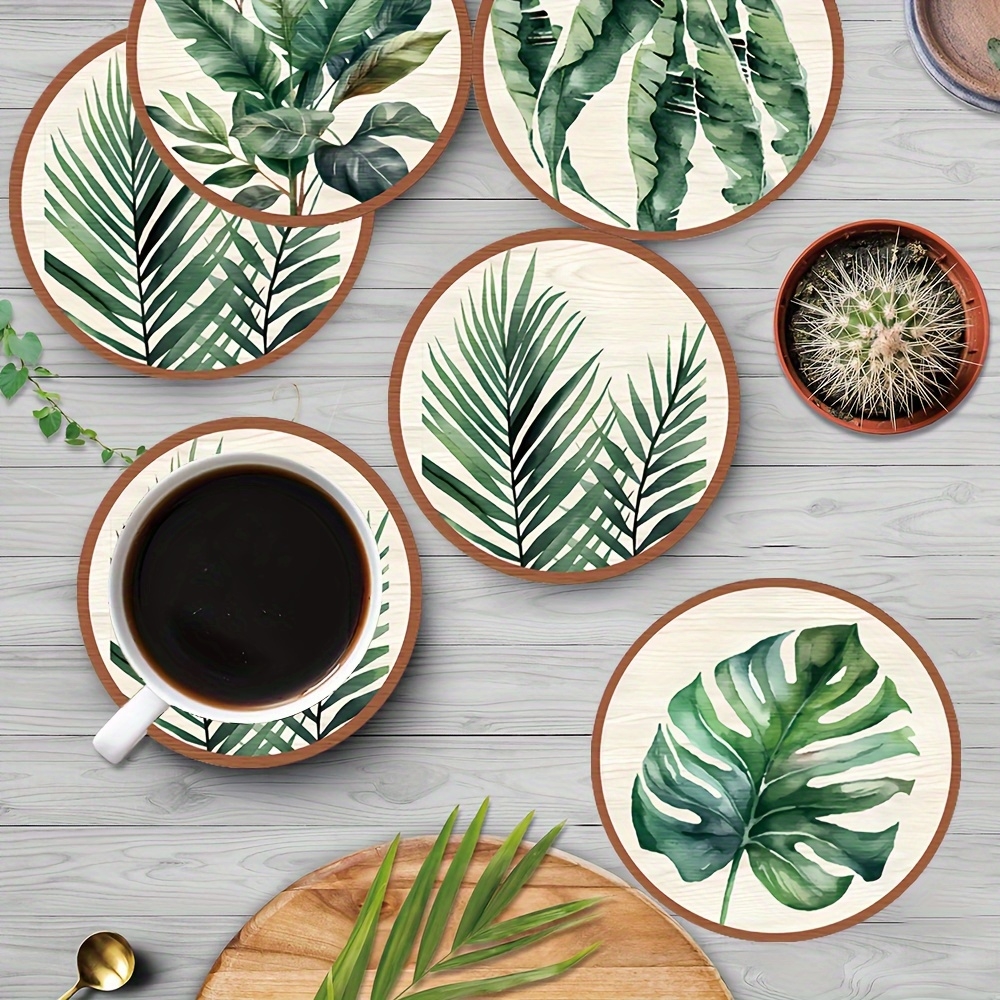2D Flat 5pcs Tropical Plant gr - Coffee Tea And Leaf 评论和价格