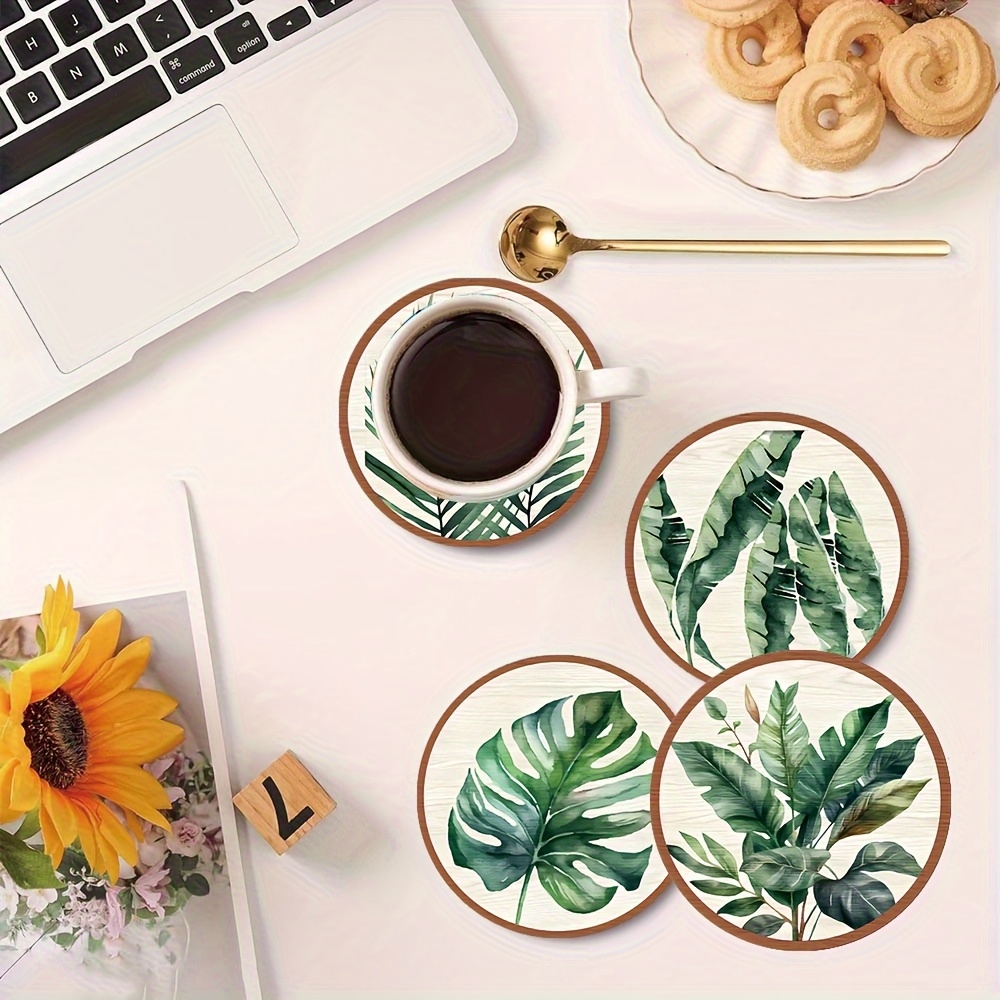 2D Flat 5pcs Tropical Plant gr - Coffee Tea And Leaf 评论和价格