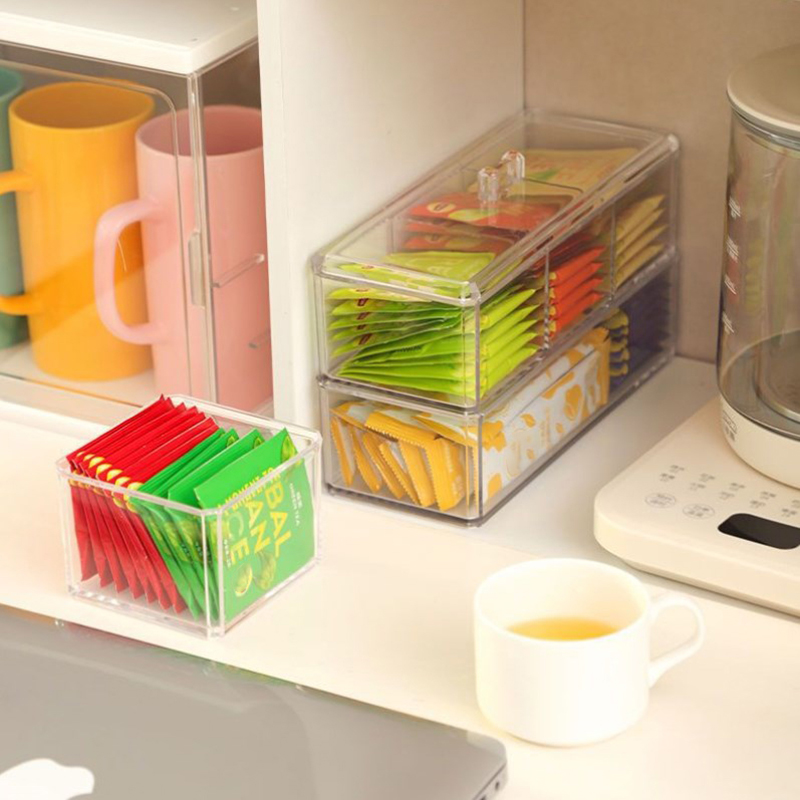 [E] Tea Bag Storage Box Drawer - Coffee Tea Drawer Organizer 评论和价格