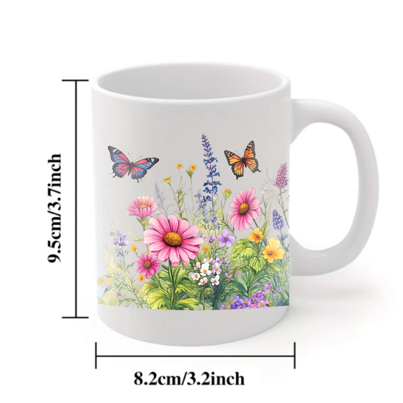 Ceramic cup white flower garde - Coffee Tea Gardens 评论和价格