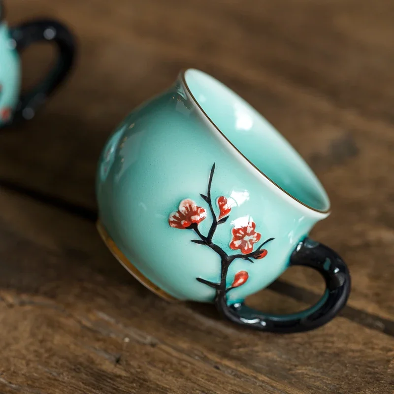 Chinese Handmade Plum Pattern  - Coffee Tea In Chinese 评论和价格
