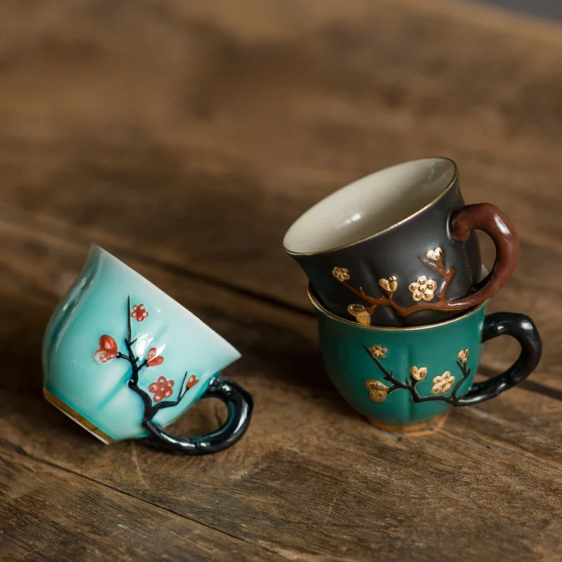 Chinese Handmade Plum Pattern  - Coffee Tea In Chinese 评论和价格