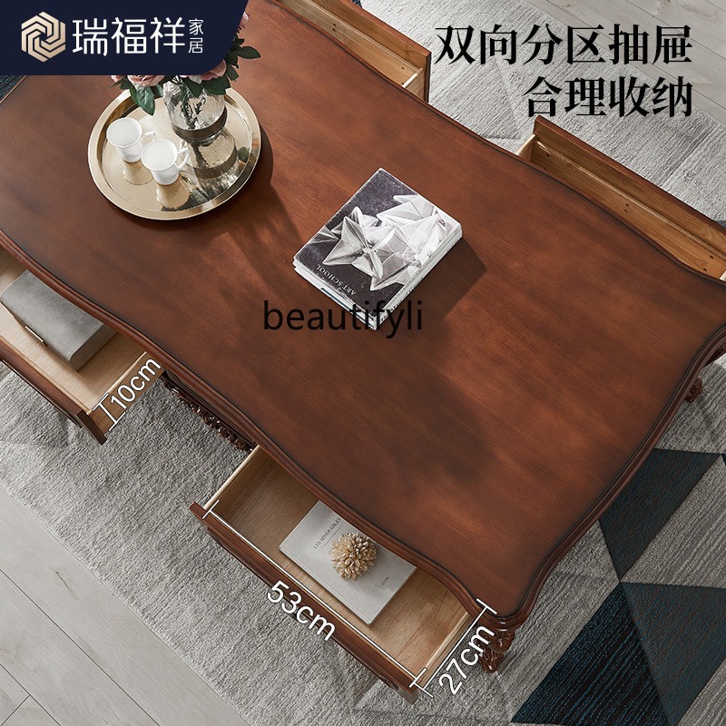 All solid wood coffee table Am - Coffee Tea Drawing 评论和价格