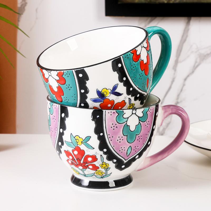 Ceramic Coffee Cup Women's Ear - Coffee Tea Drawing 评论和价格