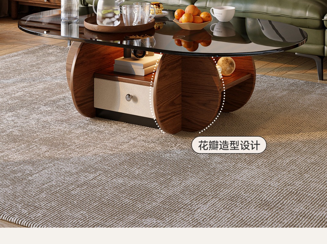 Small niche oval solid wood co - Young Tea Coffee 评论和价格