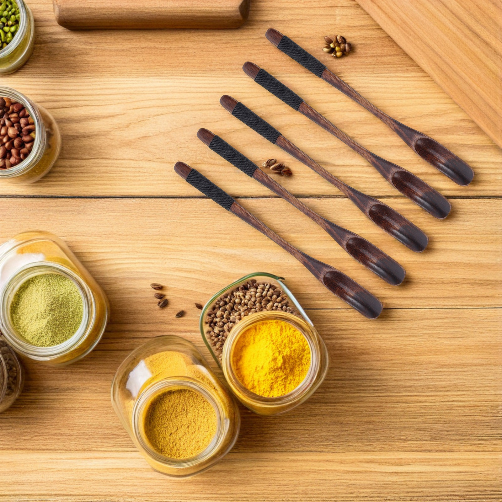 5pcs Wooden Stirring Spoon 8