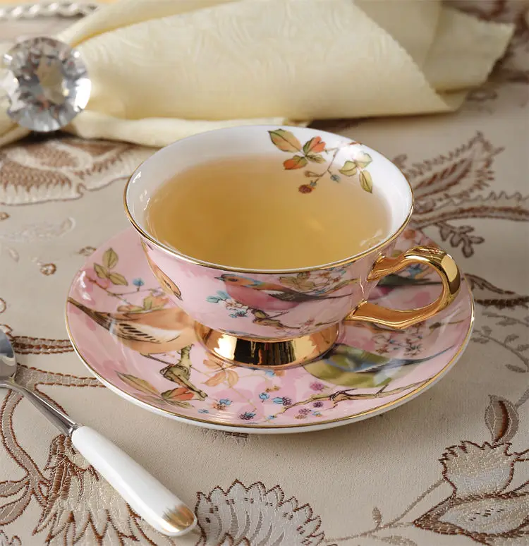 Bone china Coffee Cup Set Pink - Coffee Tea Jar Set 评论和价格