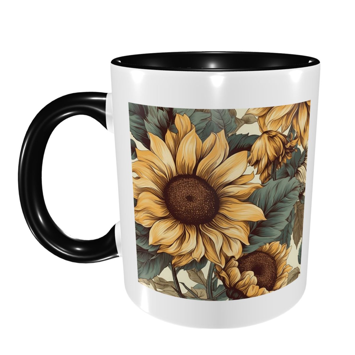 Golden Sunflower Cluster Vinta - Coffee Tea Drawing 评论和价格