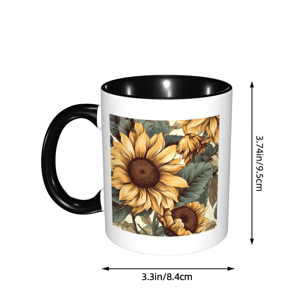Golden Sunflower Cluster Vinta - Coffee Tea Drawing 评论和价格