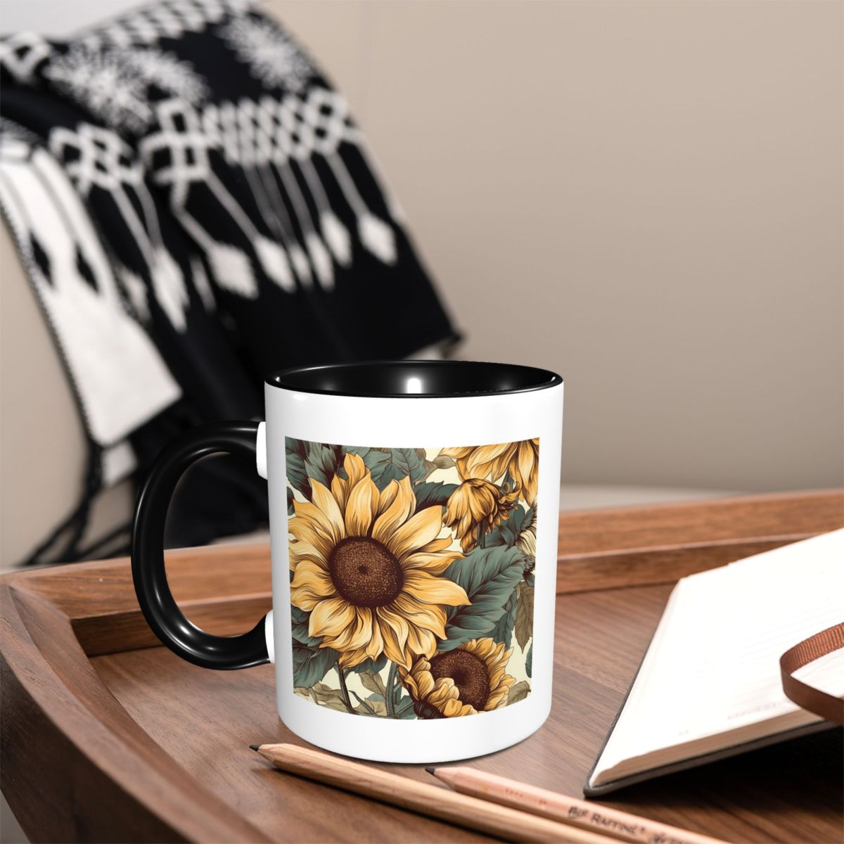 Golden Sunflower Cluster Vinta - Coffee Tea Drawing 评论和价格