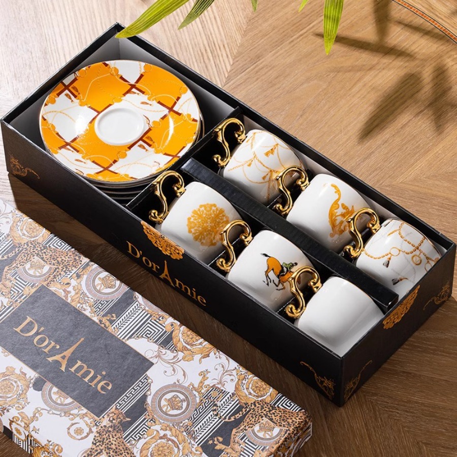 Vintage Luxury Bone China Coff - Coffee Tea Drawer Organizer 评论和价格