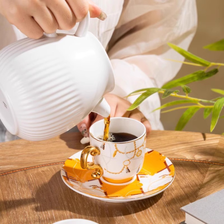 Vintage Luxury Bone China Coff - Coffee Tea Drawer Organizer 评论和价格
