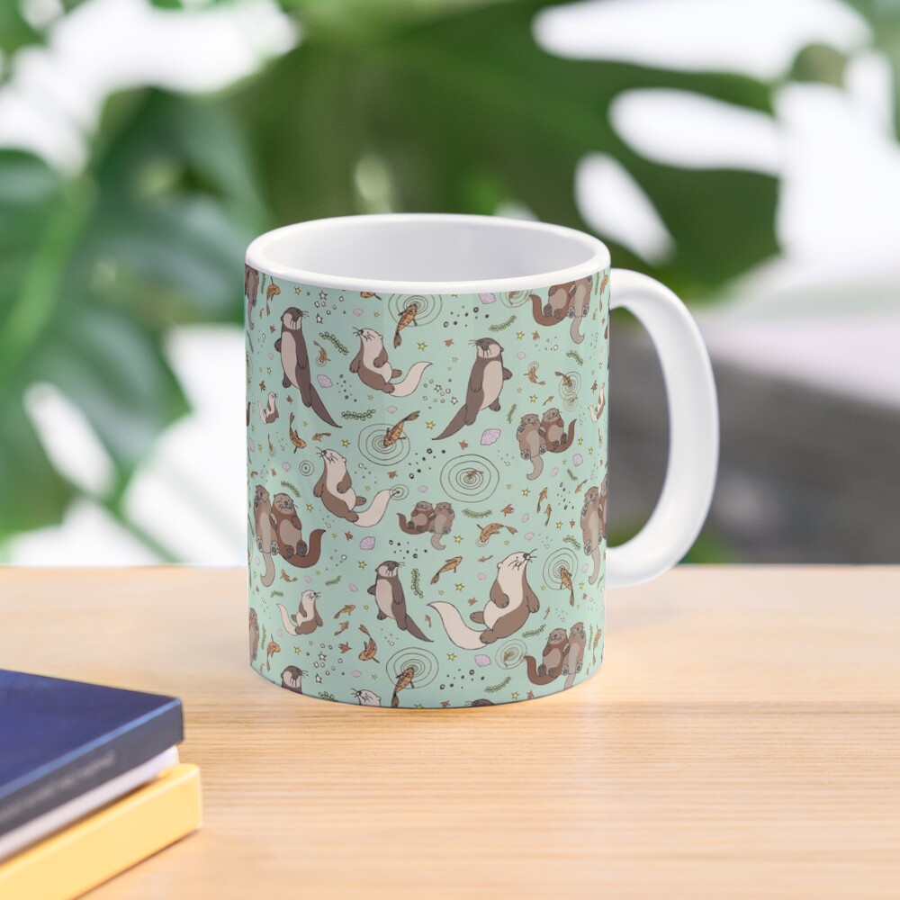 Otters In Blue Classic  Mug Cu - Coffee Tea Picture 评论和价格