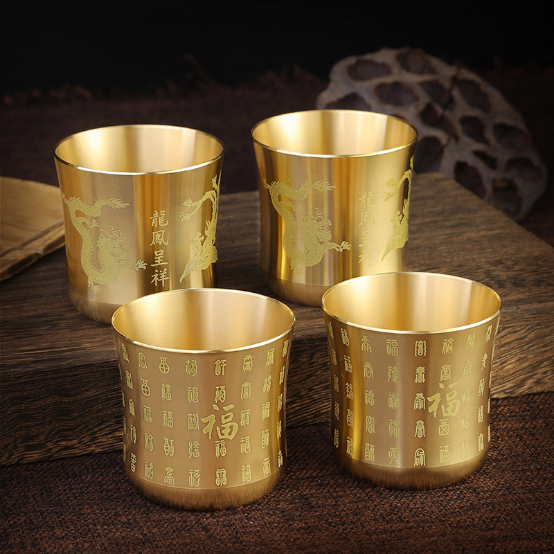 Antique Brass Tea Cup Mug Home - Coffee Tea In Chinese 评论和价格