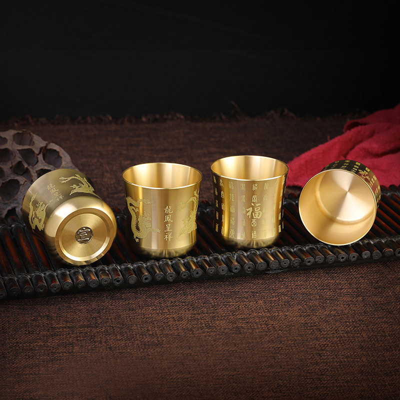 Antique Brass Tea Cup Mug Home - Coffee Tea In Chinese 评论和价格