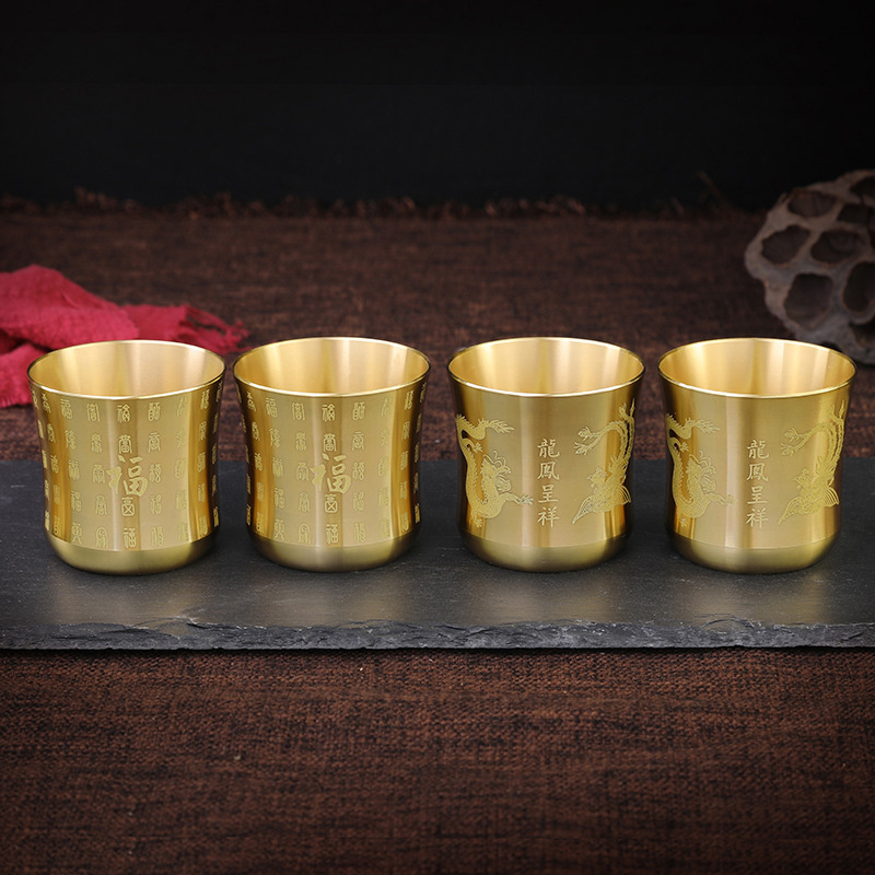 Antique Brass Tea Cup Mug Home - Coffee Tea In Chinese 评论和价格